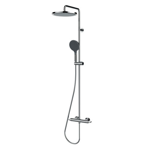 Colonna doccia termostatica - L10505 - BOSSINI - in ottone / finitura cromata / bianco opaco