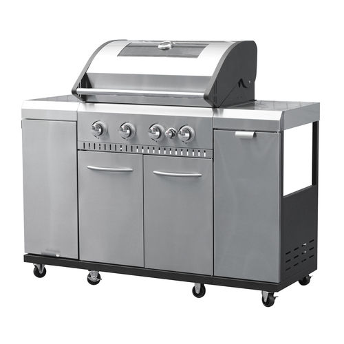 Barbecue a gas - 12120 - Landmann - con rotelle / in metallo / con contenitore
