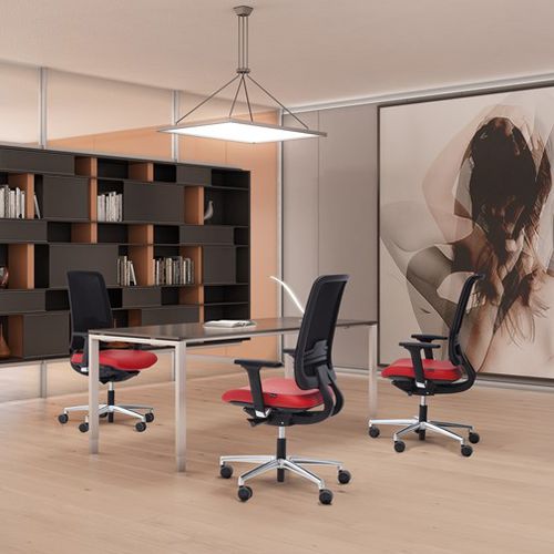 Poltrona da ufficio contemporanea - DREAM - Moschella Sedute Srl - a rete / in pelle / in nylon