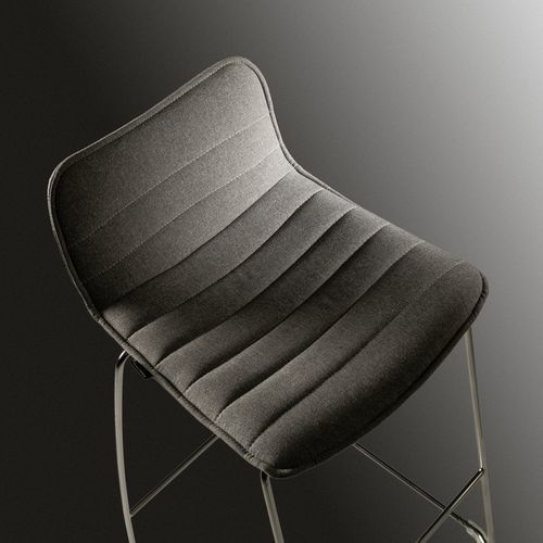 Sgabello da bar contemporaneo - CABLE - Moschella Sedute Srl - in tessuto / con supporto in metallo / a slitta