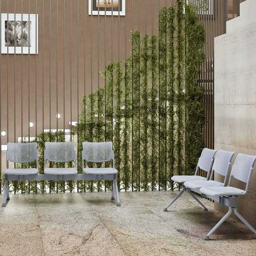 Seduta su barra in metallo - MY  - Moschella Sedute Srl - in plastica / 3 posti / da interno