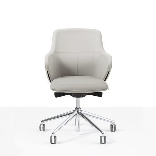 Sedia da ufficio contemporanea - DUET LOW - Moschella Sedute Srl - da interno / in tessuto / in pelle
