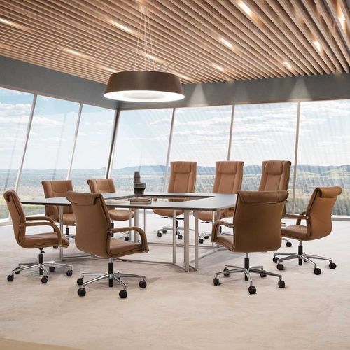Poltrona direzionale contemporaneo - QUEEN - Moschella Sedute Srl - in pelle / in faggio / in legno compensato