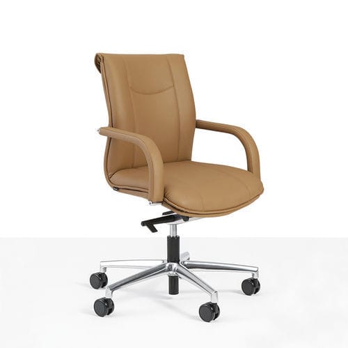 Poltrona da ufficio contemporanea - QUEEN - Moschella Sedute Srl - in pelle / in faggio / in legno compensato