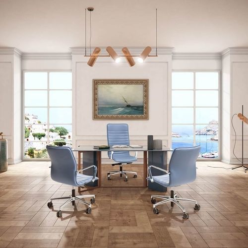 Poltrona direzionale contemporaneo - QUEEN SLIM - Moschella Sedute Srl - in pelle / in alluminio / in legno compensato