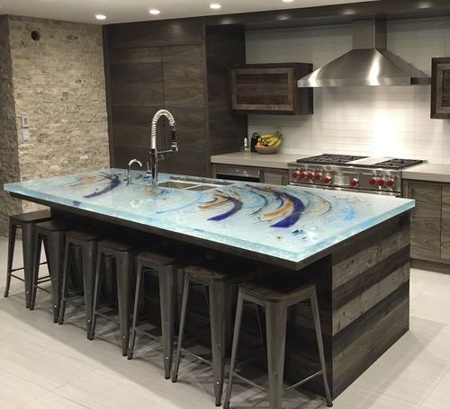 Cucina contemporanea - FUNCTIONAL ART - ThinkGlass - in vetro / con isola / a L