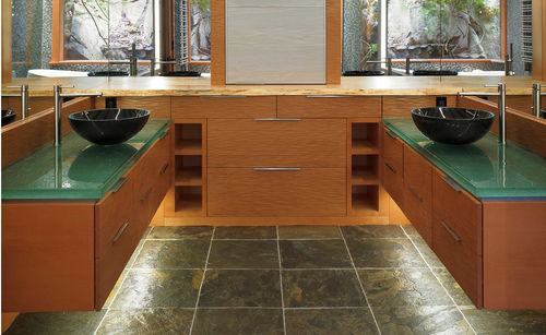 Piano lavabo in vetro - ThinkGlass - ad uso professionale / su misura / riciclato
