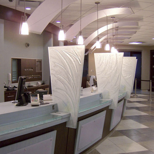 Banco reception a semicerchio - ThinkGlass - in vetro / per hotel / per bar