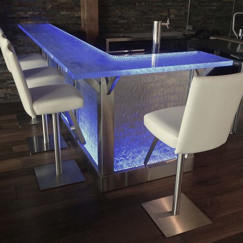 Bancone da bar - 4 - ThinkGlass - da cucina / in vetro / in metallo