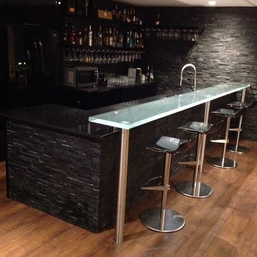 Bancone da bar - ThinkGlass - in vetro / dritto