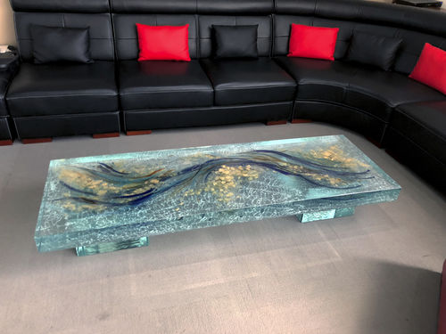 Tavolino basso design originale - ThinkGlass - in vetro / rettangolare / su misura