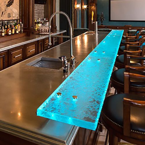 Bancone da bar - ThinkGlass - da cucina / in vetro / dritto