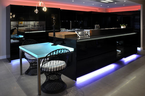Cucina contemporanea - NATURA - ThinkGlass - in vetro / con isola / su misura