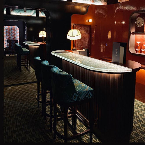 Bancone da bar - ThinkGlass - da cucina / in vetro / in legno
