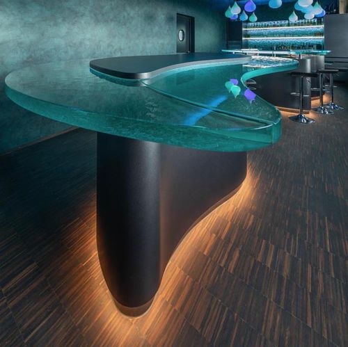 Tavolo contemporaneo - ThinkGlass - in vetro / con supporto in metallo / con supporto in legno