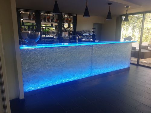 Bancone da bar - ThinkGlass - in vetro / in legno / dritto