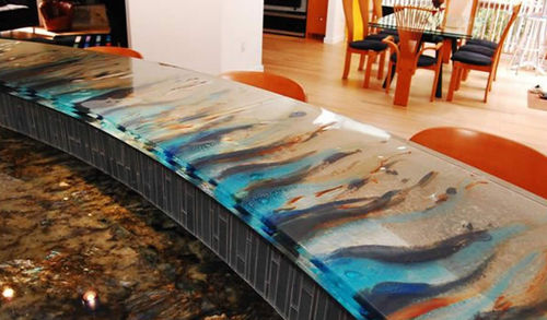 Bancone da cucina - ARTFUL DESIGN - ThinkGlass - da bar / in vetro / a semicerchio