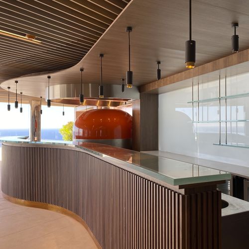 Bancone da bar - NATURA CRISTAL - ThinkGlass - da cucina / in vetro / in legno