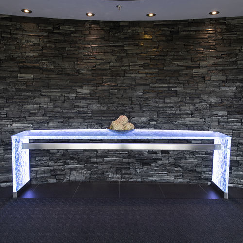 Tavolo contemporaneo - HERMA - ThinkGlass - in vetro / con supporto in vetro / rettangolare