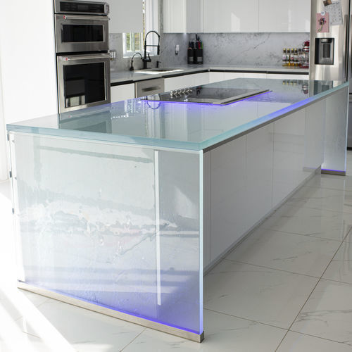 Bancone da cucina - Natura - ThinkGlass - in vetro / dritto / luminoso