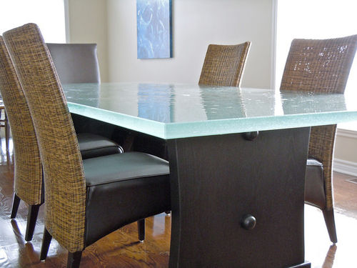 Tavolo da pranzo design originale - ThinkGlass - in vetro / rettangolare / su misura