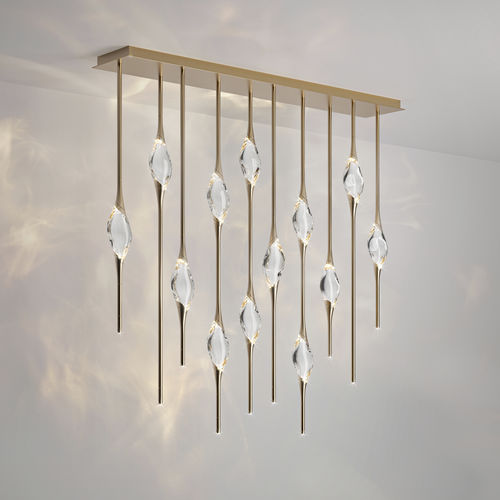 Lampadario sfalsato - IL PEZZO 12 - Il Pezzo Mancante - design originale / in cristallo / in ottone