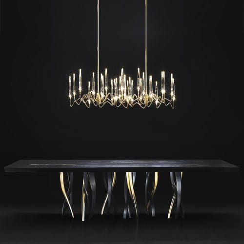 Tavolo da pranzo nero - IL PEZZO 8 - Il Pezzo Mancante - design originale / in legno massiccio / in frassino