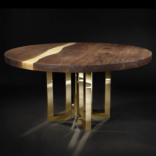 Tavolo da pranzo rotondo - IL PEZZO 6 - Il Pezzo Mancante - contemporaneo / in wengé / in legno massiccio
