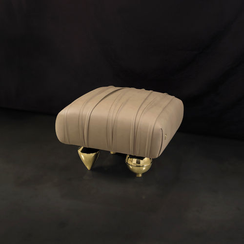 Pouf classico - IL PEZZO 1 - Il Pezzo Mancante - in velluto / in pelle / in ottone