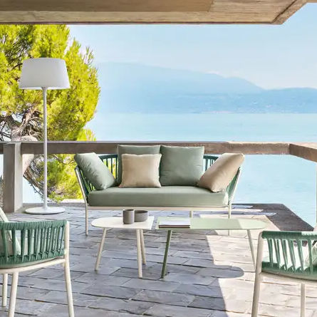Divano contemporaneo - RIA - FAST SPA - da esterno / in tessuto / con braccioli