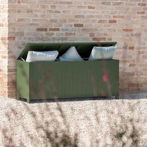 Cassapanca contemporanea - Ninfea - FAST SPA - da giardino / in alluminio verniciato / rettangolare