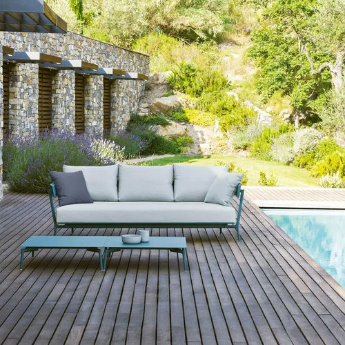 Tavolino basso contemporaneo - AIKANA - FAST SPA - in alluminio verniciato / in gres porcellanato / con supporto in alluminio dipinto