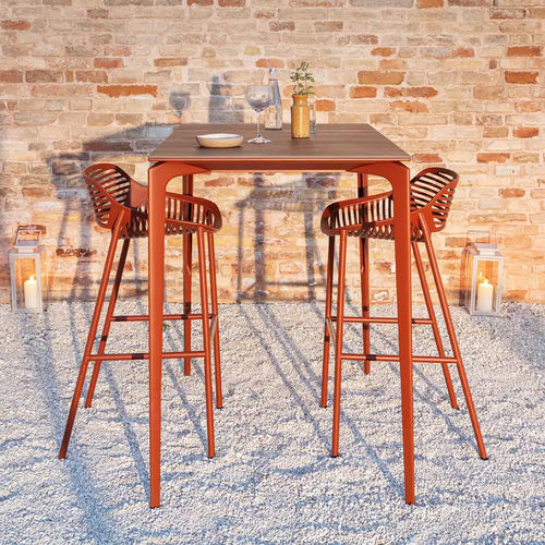 Sgabello da bar contemporaneo - NIWA - FAST SPA - in alluminio / con supporto in alluminio dipinto / con 4 gambe