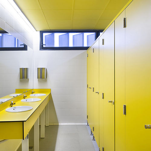 Cabina per bagni pubblici in laminato - ALUMINIUM TOP PROFILE - DINOR - in HPL / in alluminio / in acciaio inossidabile