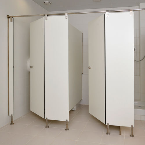 Cabina per bagni pubblici in laminato - INOX TOP PROFILE - DINOR - in HPL / in acciaio inossidabile / per toilette