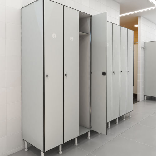 Armadietto spogliatoio in HPL - CASIERS - DINOR - a combinazione / con smart card / per edifici pubblici
