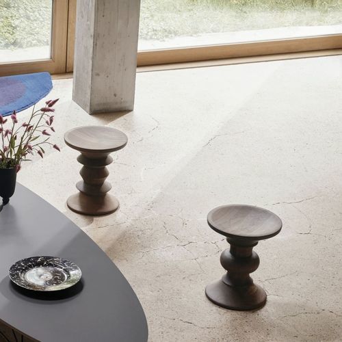 Sgabello classico - vitra - in noce / con supporto in noce / con base centrale