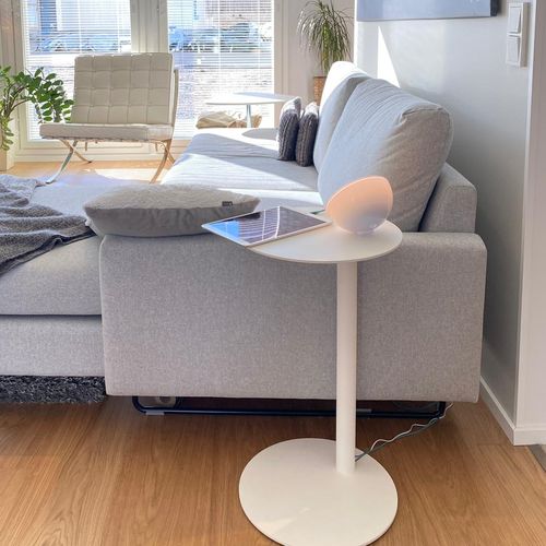 Tavolo d'appoggio contemporaneo - WIREUP  - Selka Oy - in alluminio verniciato / con supporto in metallo / rotondo