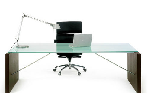 Scrivania direzionale - ERIA - ARIDI - contemporanea / in legno / in vetro