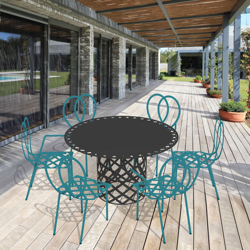 Tavolo da pranzo contemporaneo - 2222 PALAIS - 22 22 EDITION DESIGN - in alluminio verniciato / rotondo / per uso residenziale
