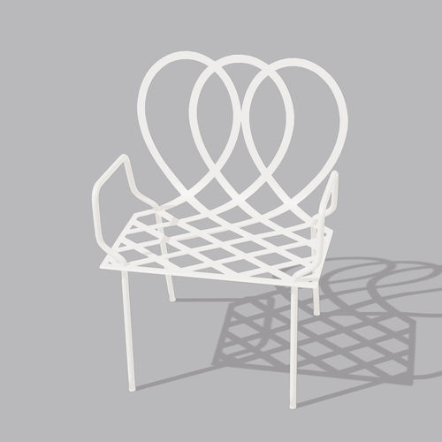 Poltrona visitatore design originale - 2222 PALAIS - 22 22 EDITION DESIGN - in metallo / nera / blu