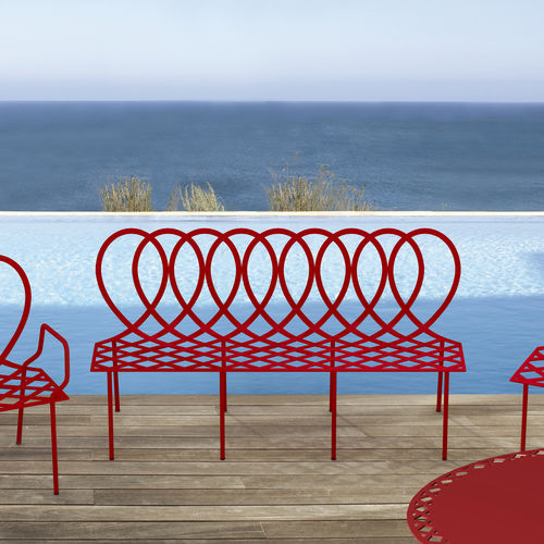 Panca design originale - 2222 PALAIS  - 22 22 EDITION DESIGN - in metallo / con schienale / con braccioli
