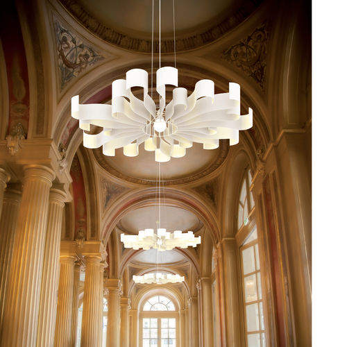 Lampadario contemporaneo - 2222 SOLEIL - 22 22 EDITION DESIGN - in acciaio / in tessuto / contract