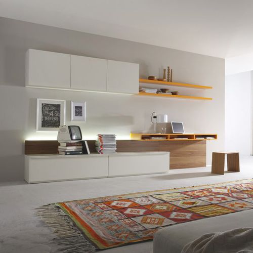 Parete attrezzata per soggiorno contemporanea - CUBO 123 - Sudbrock - in legno laccato