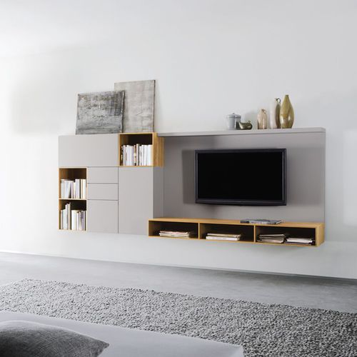 Parete attrezzata TV contemporaneo - CUBO 687  - Sudbrock - in legno / in legno laccato