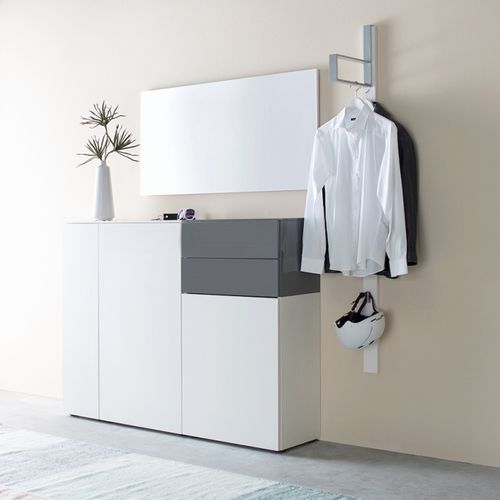 Mobile da ingresso contemporaneo - TED 1 - Sudbrock - in legno / con specchio / con contenitore