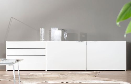 Credenza contemporanea - CUBO 818 - Sudbrock - in legno laccato / bianca