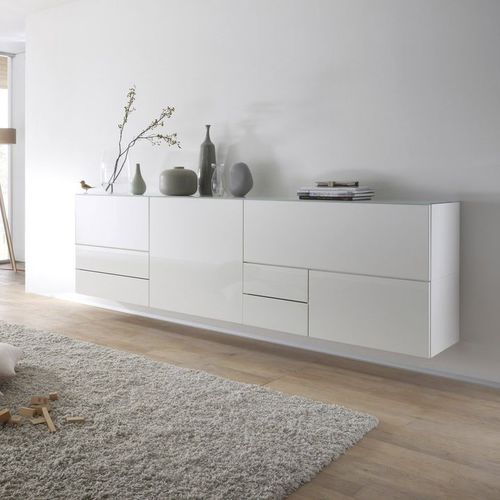 Credenza a muro - CUBO 603  - Sudbrock - contemporanea / in legno laccato / bianca