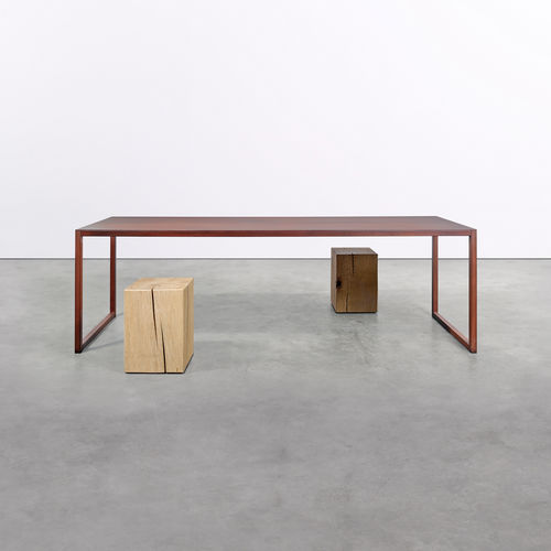 Tavolo contemporaneo - at_03 - Silvio Rohrmoser - in acciaio / con supporto in acciaio / rettangolare