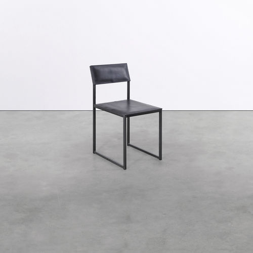 Sedia contemporanea - on_12 - Silvio Rohrmoser - da interno / in pelle / con supporto in acciaio